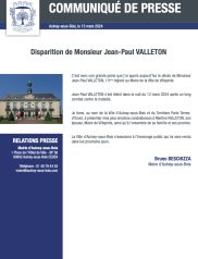 Disparition de Monsieur Jean-Paul VALLETON