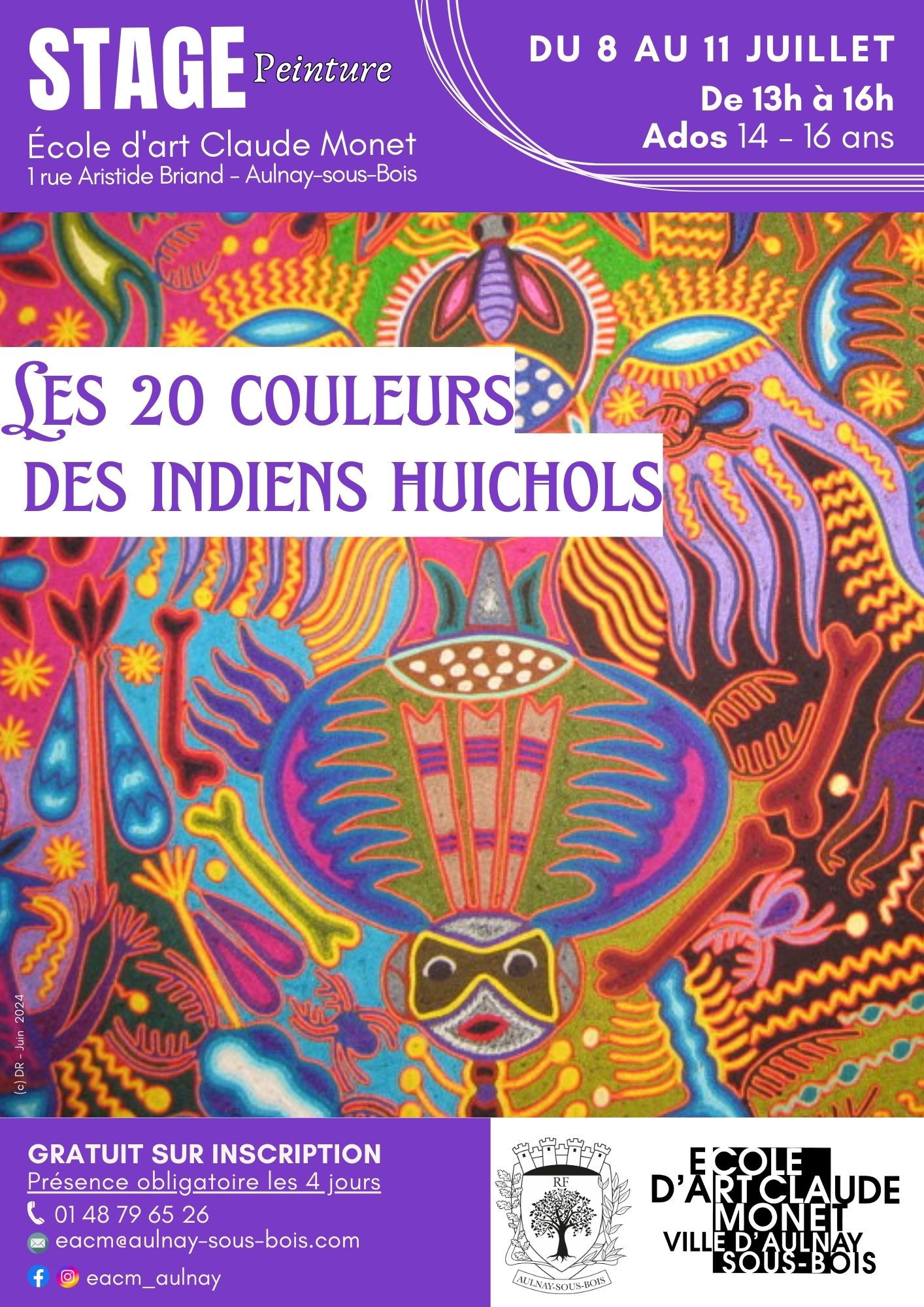 Affiche du stage les 20 couleurs des Indiens Huichols