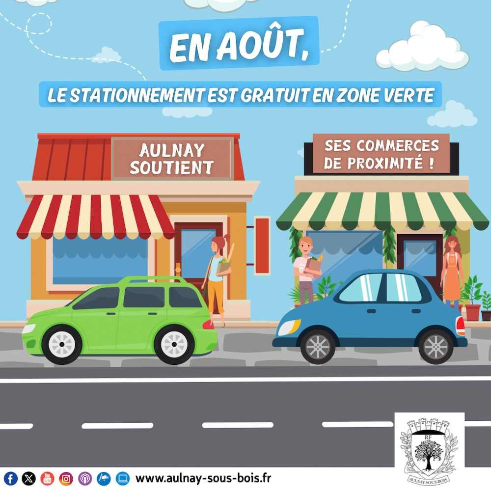 En août, le stationnement est gratuit en zone verte